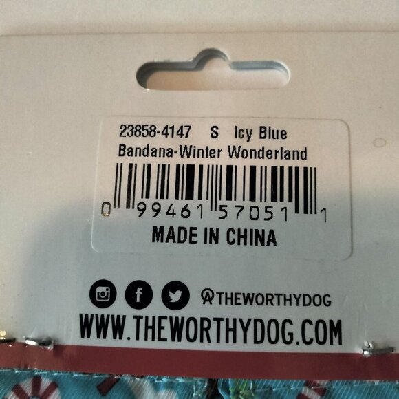 Dog Bandana Christmas Blue Winter Wonderland Worthy Dog - Picture 6 of 11